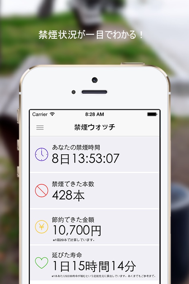 禁煙ウォッチ - 禁煙時間が一目でわかる screenshot 2