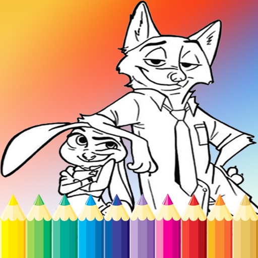 Coloring Book For Kid Education Game - Nick and Judy Edition Drawing And Painting Free Game HD iOS App