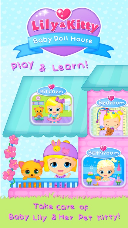 Lily & Kitty Baby Doll House - Little Girl & Cute Kitten Care - No Ads screenshot-3