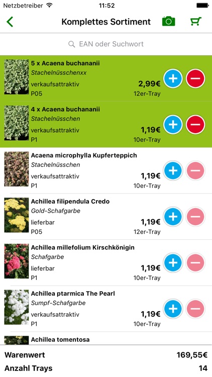 Stauden-Bestell-App für Gartencenter