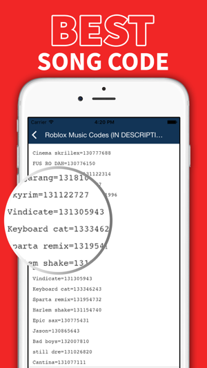 Music Code For Roblox On The App Store - its roblox bro code