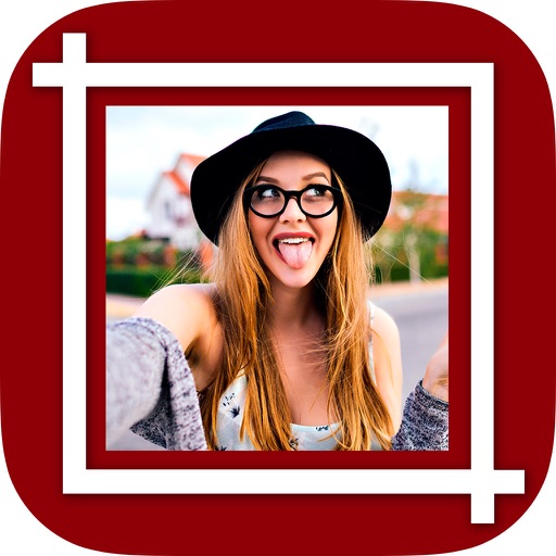 Insta no crop - white square photo frame & editor icon