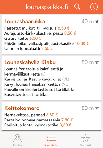 lounaspaikka.fi screenshot 2