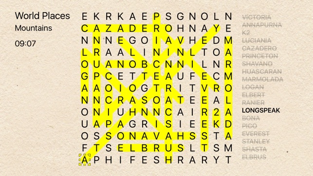 Word Search for TV