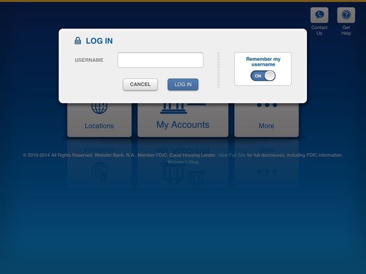 Webster Bank® Mobile for iPad