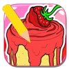 Coloring Page Game For Cake Strawberry Education
