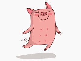Pig is full of energy and activity, he loves to have fun and play around