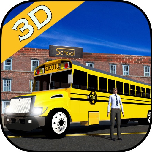 Town School Bus 3D Icon