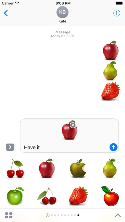 Fruit Stickers Pack For iMessage