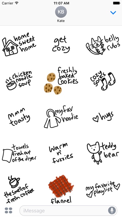 Cozy sticker pack, cute love stickers for iMessage