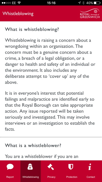 Royal Greenwich Whistleblowing