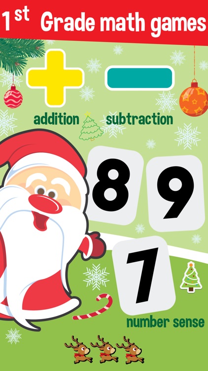 1st grade math games - for learning with santa claus