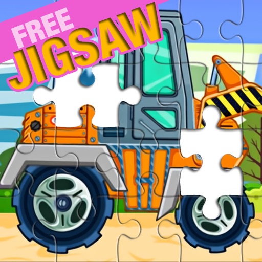 Construction Trucks Vehicles Jigsaws for Kids Free Icon