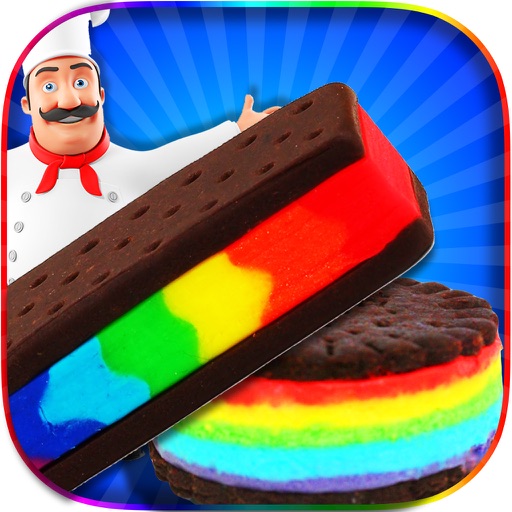 Rainbow Ice Cream Sandwiches Maker - Icecream Icon