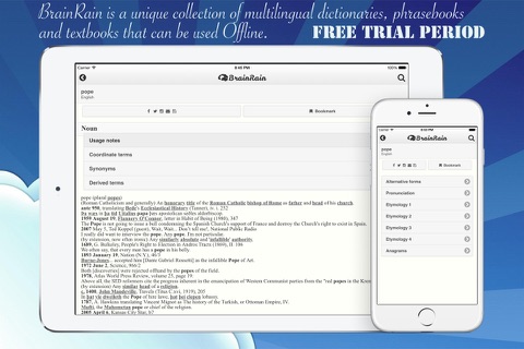 BrainRain multilingual dictionaries & thesaurus Offline screenshot 2