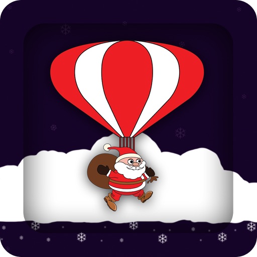 Falling Santa in Christmas Clouds icon