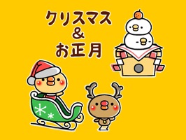 Sticker of a small chick's Christmas & New Year