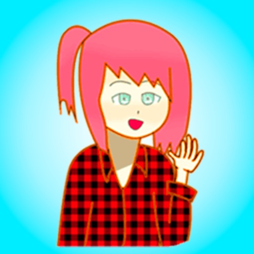 Plaid Girl Stickers! icon