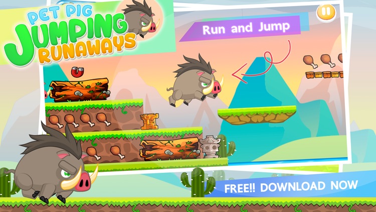 Pet Pig Jumping Runaways