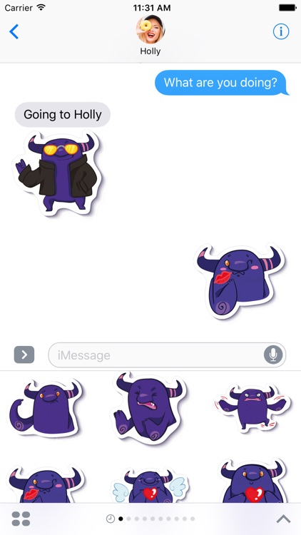 Crazy Purple Monster - Stickers for iMessage