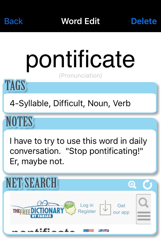 Word Word Lite ~My Personal Dictionary~ screenshot 2