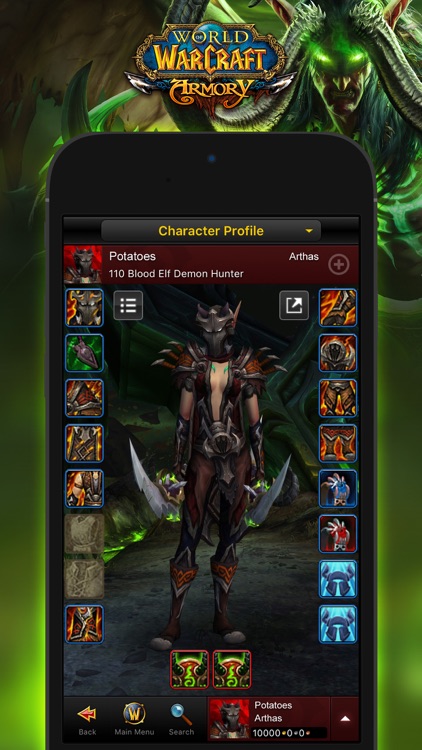 World of Warcraft Mobile Armory