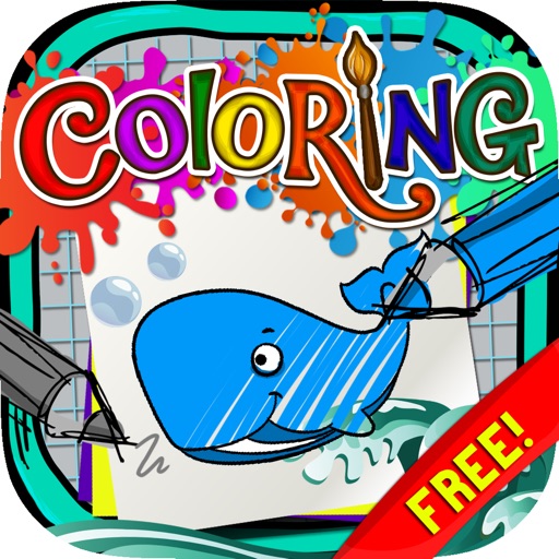 Coloring Book : Painting  Picture on Sea Animals For Kids Free Edition icon