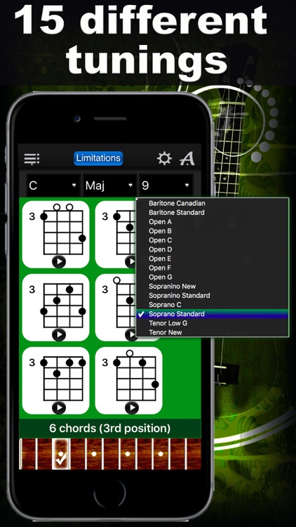 Ukulele Chords Compass Lite - learn the chord charts & play them