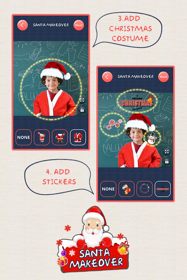 Christmas Makeover FREE - Santa Claus Photo Editor to Add Hat, Mustache & Costume screenshot 3
