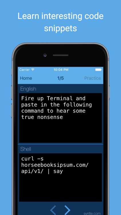 Syntle - learn programming syntax in Python, Swift, Objective-C, git, shell