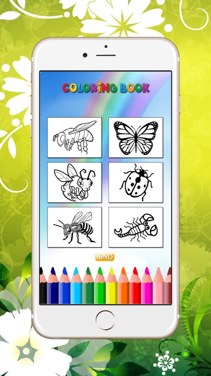 Coloring Book Insect and Arachnid: Learn to paint and color a bee, spider and more