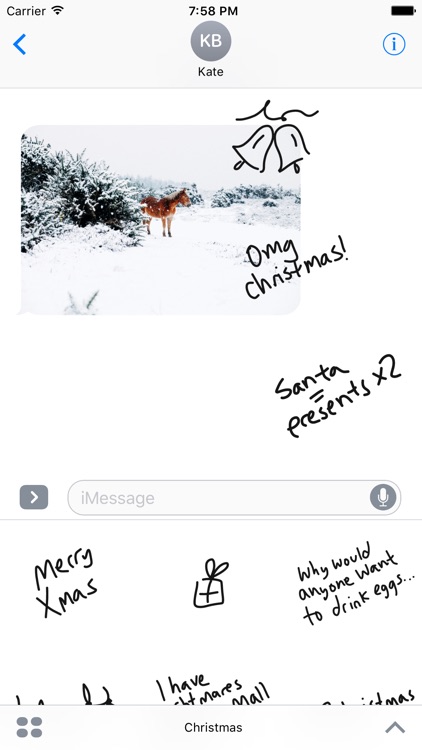 Christmas sticker pack, food stickers for iMessage