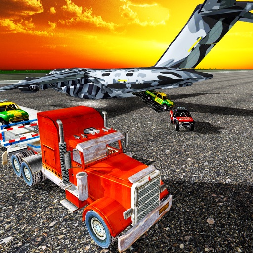 Truck Cargo Transport Airplane 3D Icon