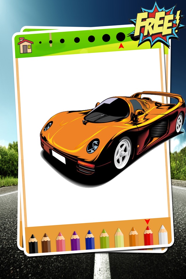 Car Coloring Book - car painting for kids toddlers and preschoolers kindergarten free games screenshot 3