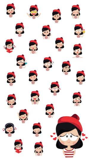 Cute French Girl Emotions Stickers(圖2)-速報App