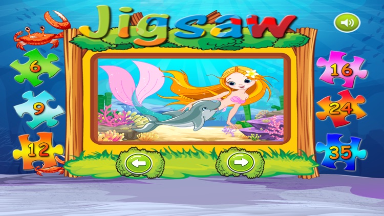 Little Mermaid Jigsaw Puzzle Game Kids and Toddler