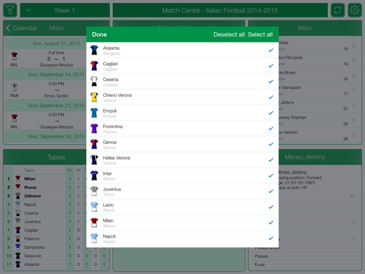 Italian Football Serie A 2014-2015 - Match Centre screenshot-3