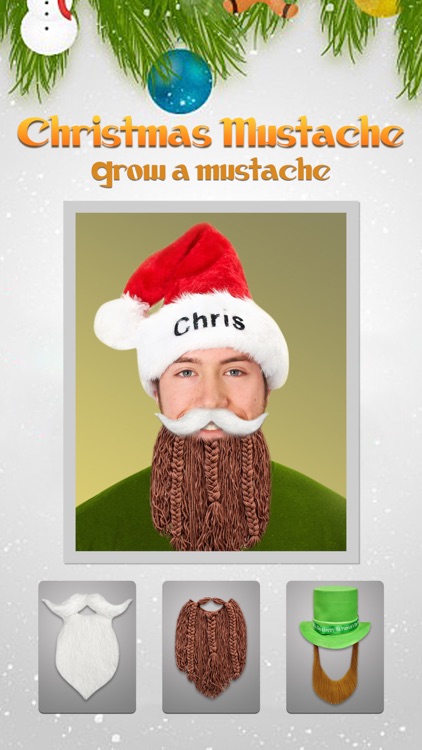 Christmas Moustache Booth - Sticker Photo Editor to Grow Santa Claus Beard over Yr Face