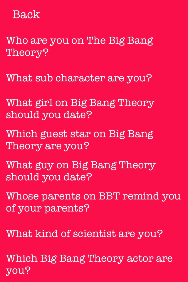 Personality Quiz for Big Bang Theory screenshot 2