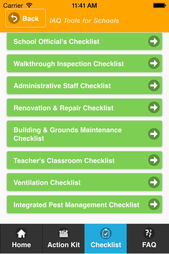 EPA Indoor Air Quality Schools screenshot 2