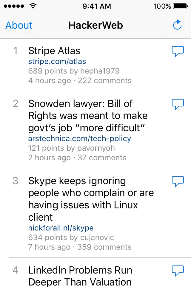 HackerWeb - Hacker News client screenshot