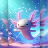 Pink Axolotl Pet :aesthetic 4k