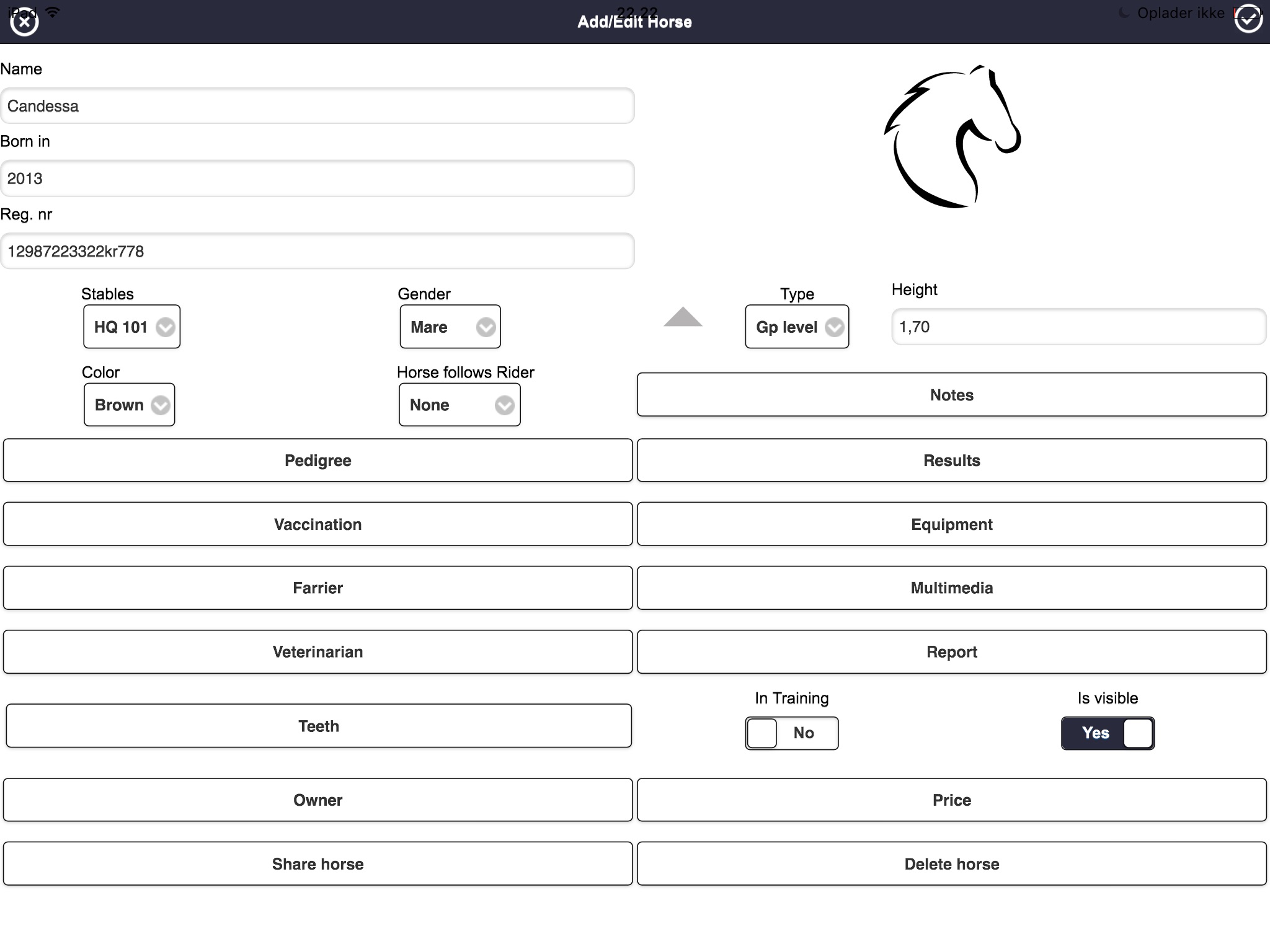 EqApp horse stable manager screenshot 2