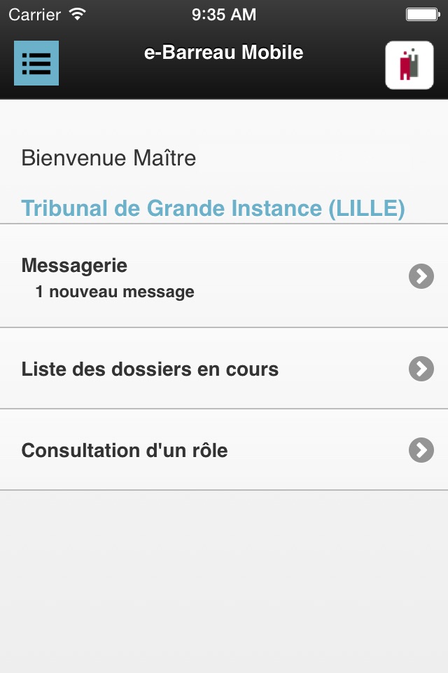 e-Barreau Mobile screenshot 2