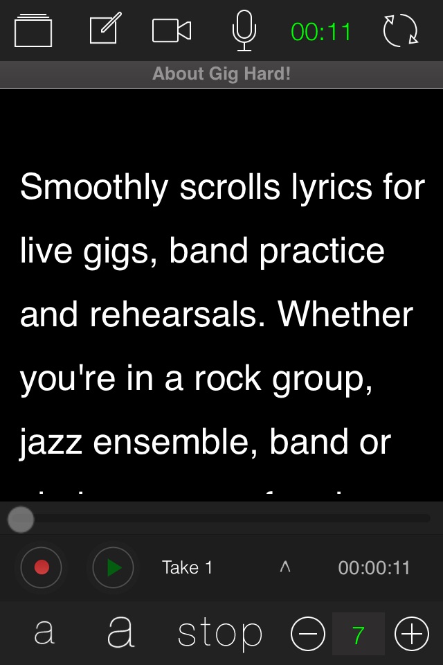 Gig Hard! Autoscrolling Lyrics screenshot 4