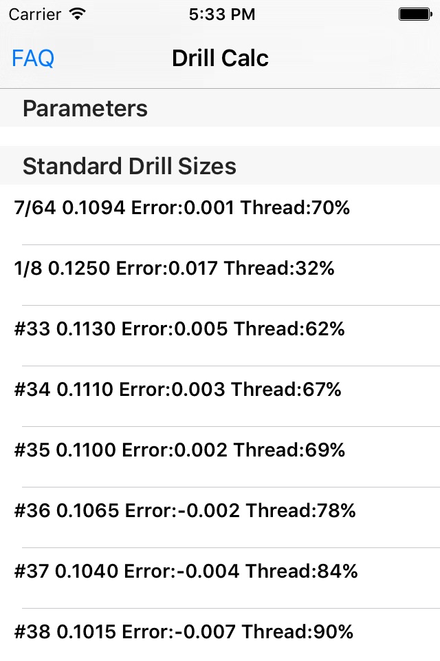 Drill Calc screenshot 2