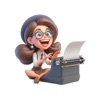 Typist Woman Stickers