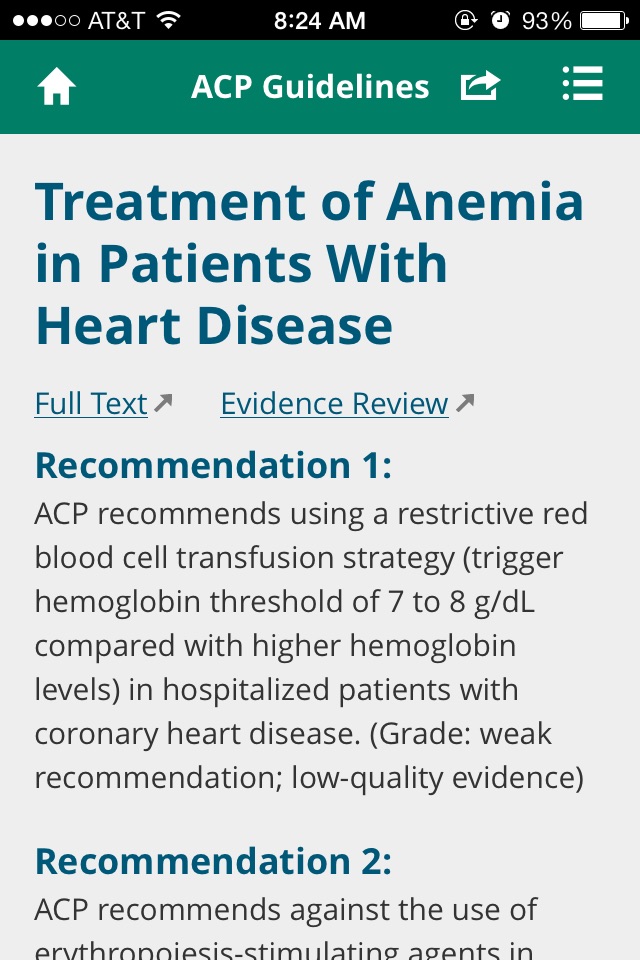 ACP Clinical Guidelines screenshot 2