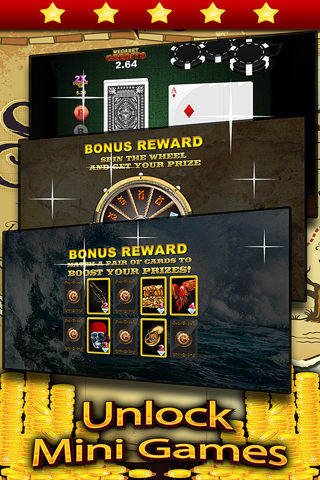 `` Golden Pirate's Treasure Slots `` - Spin the pirate kings wheel to win the caribbean casino screenshot 4