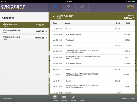 Crockett Mobile Money for iPad screenshot 3